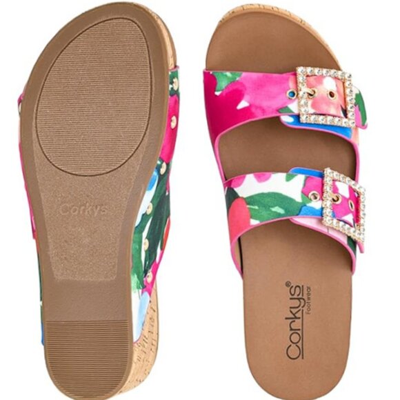 New Corkys Main Squeeze Wedge Sandals in Floral - Picture 4 of 5